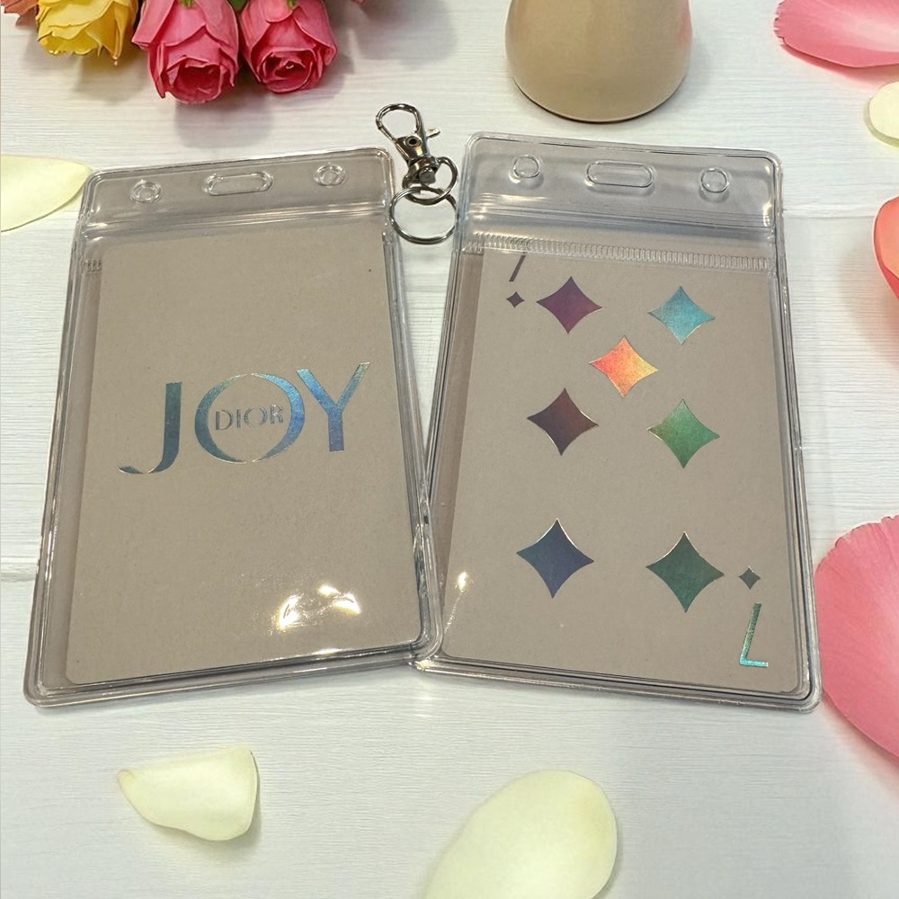 Dior Joy Holographic 7 of Diamonds Playing Card in Zip Case
